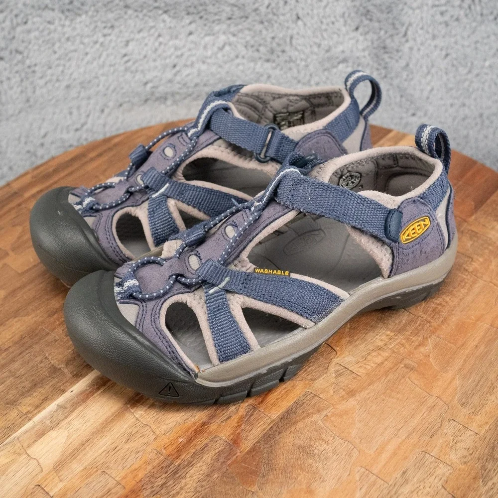 KEEN Venice H2 Hiking Waterproof Comfort Sandals Navy Blue And Grey Size 1